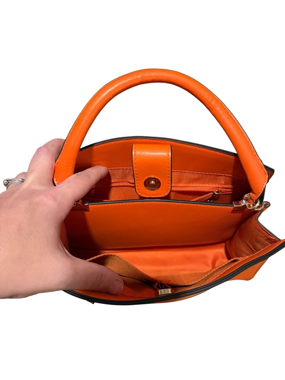 A new day Sleek Orange Top-Handle Satchel - Picture 6 of 7